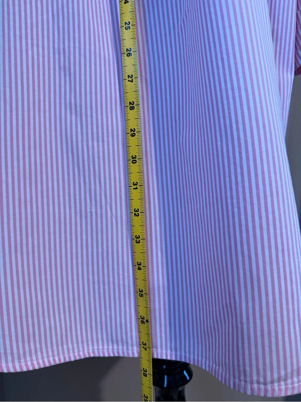 Lauren Ralph Lauren Pink Striped Cotton Poplin Sleep Shirt / Nightshirt - SizeXL